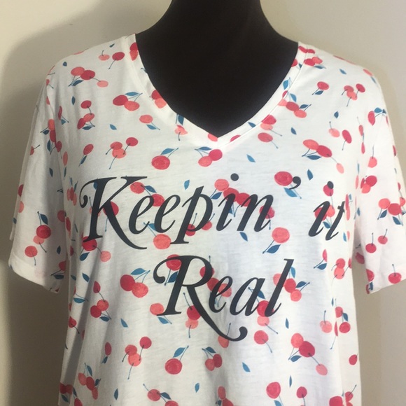 LANE BRYANT Cherry Print Graphic Tee 14/16 - Picture 5 of 7